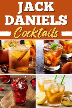 the cover of jack daniels'cocktails, including apple cider and lemonade