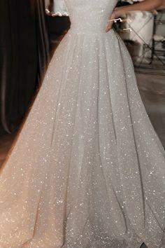 Detachable Sparkly Glitter Skirt Heist - Olivia Bottega Glittery Wedding, Olivia Bottega, Glitter Skirt, Glitter Wedding Dress, The Heist, Glitters Skirt, Sparkly Wedding Dress, Shimmery Dress, Detachable Skirt