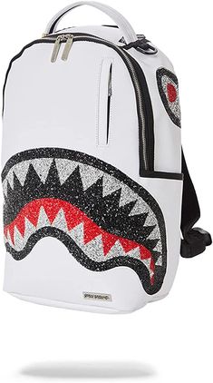 Sprayground Trinity 2.0 Shark Rhinestone Mochila Cute Backpacks For School, Shark Backpack, Shoe Holders, Shoes Outfit Fashion, Girly Bags