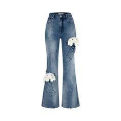 13De Marzo Doozoo Denim Bow Jeans Blue Size Chart ( in CM ) Waist Hip Length S 69 94 106 M 73 98 108 L 77 102 110 Bow Jeans, Denim Bows, Airport Outfits, Suit Pant, Skirt Socks, Airport Outfit, Hoodie Dress, Hip Length, Three Quarter