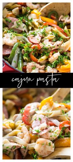 cajun pasta Cajun Chicken Pasta With Sausage, Comfort Pasta Dishes, Pasta With Sausage, Shrimp Sausage, Cajun Pasta, Chicken Shrimp, Cajun Chicken Pasta, Best Pasta Recipes