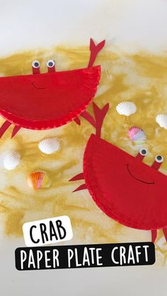 crab paper plate craft for kids to make