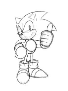 a drawing of sonic the hedge