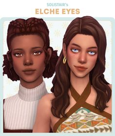 two women with braids and blue eyes are shown in an animated avatar, one is looking at the camera