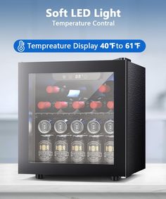 an appliance display for soft led light with temperature control and built - in wine cooler