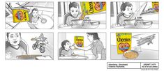 the comic strip shows how food is being made