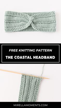 Coastal Headband knitting pattern Simple Knit Headband Pattern Free, Knit Ear Warmer Pattern Free, Free Knit Patterns For Headbands Ear Warmers, Knitted Yarn Headband One Size, Knitted One-size Headband, Sock Slippers