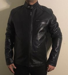 This is a classic design and is recognized for its Style and Quality. This is a great opportunity to pick up the very popular jackets at a price that you could not even come close to in the store or other online stores. We can provide you with any quantity and sizes on regular basis at very competent rates. Other Description: This item comes with complete Tags ready for retail. THE RETAIL VALUE OF THIS LEATHER JACKET IS 400 $ Condition: Brand New with tags Imported YKK Zippers with detailed fini Classic Winter Outerwear For Urban Adventures, Classic Solid Leather Jacket For Winter, Classic Long Sleeve Outerwear For Urban Adventures, Classic Biker Jacket With Pockets For Biker Events, Classic Biker Jacket For Urban Adventures In Fall, Classic Winter Outerwear For Biker Events, Classic Long Sleeve Solid Biker Jacket, Classic Long Sleeve Solid Color Biker Jacket, Classic Outerwear With Zip Fly For Biker Events