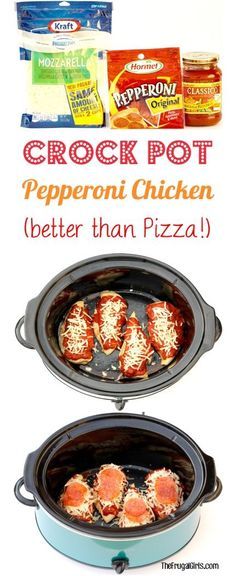 the crock pot pepperoni chicken is better than pizza and it's ready to be cooked