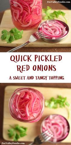 quick pickled red onions in a glass jar