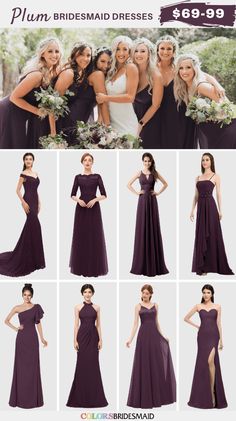 the bridesmaid dresses are available in different colors and styles, but not all have sleeves