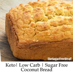 a loaf of keto low carb sugar free coconut bread