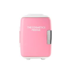 The Cosmo Cosmetics Fridge in Pink with door open showcasing skincare products and pink quartz facial roller Cosmetics Fridge, Mini Skincare, Mexican Nails, Pink Skincare, Skincare Fridge, Sheet Masks, Jade Roller, Cosmetic Shop, Facial Roller