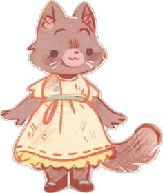 a drawing of a cat wearing a dress