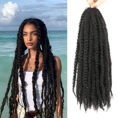 Hair For Faux Locs, Long Afro, Marley Braiding Hair, Marley Twist Hairstyles, Twist Braiding Hair, Marley Twist, Senegalese Twist Braids, Faux Locs Crochet