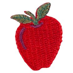 Small Red Apple with Stem iron on Embroidered Patch Iron On Embroidered Patches, Symbol Design, Patch Design, Clothing Size Chart, Red Apple, Logo Graphic, Small Designs, Embroidered Patches, Red Color