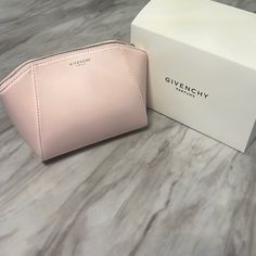 Pink Givenchy Cosmetic Bag, New With Box Chic Pink Compact Bag, Chic Compact Pink Bag, Antigona Givenchy, Givenchy Cosmetics, Givenchy Bags, Givenchy Handbags, Pink Cosmetics, Givenchy Bag, Studded Denim