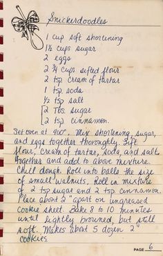 an old handwritten recipe for pancakes