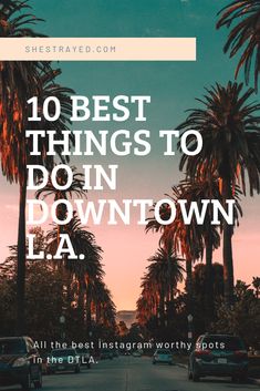 palm trees with the words 10 best things to do in down town la on it