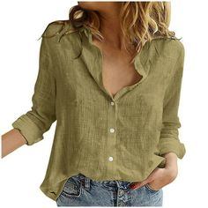 Women's Loose Button Solid Lapel Long Sleeves T Shirt Blouse Tops Features: Material:Polyester What you get:1PC Women Blouse Well designed,relaxed, makes you more attractive Comfortable and relaxed, so you wear more comfortable What you get: 1x Top Product Description: Women's Loose Button Solid Lapel Long Sleeves T-shirt Blouse Tops Material: Polyester Color: as the picture shows, (Due to the difference between different monitors, the picture may have slight color difference. please make sure y Shirting Fabric, Simple Shirts, Vanuatu, Roll Up Sleeves, Y2k Streetwear, Haiti, Trinidad, Linen Shirt, Shirt Sleeves