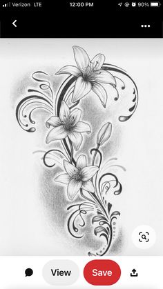 an image of a flower tattoo design on the app store's iphone phone screen