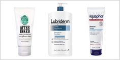 three different types of skin care products on a white background with the words, aquaderm