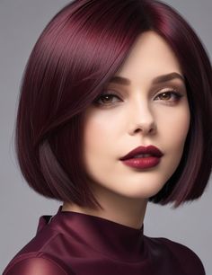 Hair Color And Cut Ideas, Short Burgundy Hair, Red Highlights In Brown Hair, Hair Colors For Short Hair, Pixie Hair Color, Red Hair Color Ideas, Hair Shadow, Diy Hair Color