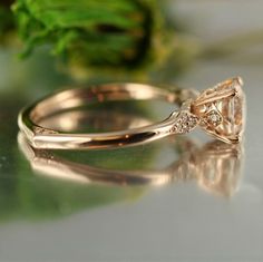 Unity-7MM Round Morganite in 14K Rose Gold Engagement Ring image 1 Brown Engagement Rings, Morganite Engagement Ring Rose Gold, Peach Sapphire, Peach Morganite, Morganite Engagement Ring, Detailed Ring, Morganite Ring, Euro Style, Rose Gold Engagement