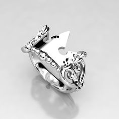 "To see all Kingdom Hearts Inspired Jewelry: https://www.etsy.com/shop/MetalWendler?ref=seller-platform-mcnav&search_query=kingdom+hearts To see THIS ring with an 2mm stone, click here: https://www.etsy.com/listing/741275115/kingdom-hearts-ring-with-moissanite-or?ref=listings_manager_grid Beautifully crafted silver ring inspired by from Kingdom Hearts. Legend has it, if two people share the fruit, their destinies remain intertwined forever! So long as you and your loved ones carry this charm Luxury Silver Ring With Unique Design, Luxury Silver Rings With Unique Design, Unique White Gold Anniversary Ring, Anniversary White Gold Ring With Unique Design, Kingdom Hearts Ring, Fandom Jewelry, Inspired Jewelry, The Fruit, Kingdom Hearts