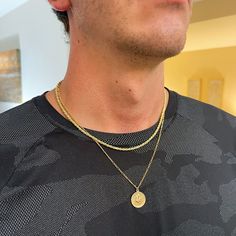 Handcrafted • Waterproof • Tarnish resistant 14k gold filled Saint Anthony coin on a 14k gold filled Figaro Chain. Unisex and available in 2 lengths. Catholic Necklace, Saint Anthony, Figaro Chains, Figaro Chain, Coin Necklace, Rope Chain, Men Necklace, Sterling Silver Chains, Gold Vermeil