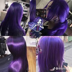 Bright Purple Hair, 2000s Hair, Blue Purple Hair, Skunk Hair, Gothic Hairstyles, Natural Afro Hairstyles, Dyed Hair Inspiration, Multicolored Hair, Hair Dye Colors