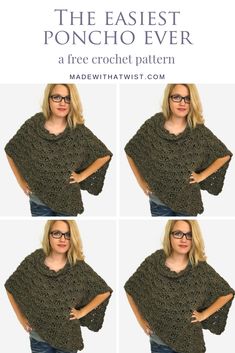 the easy crochet poncho sweater pattern