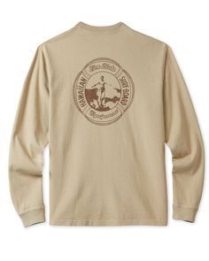 The back of this tee features Tom Blake’s logo for his hollow construction boards, which were being licensed, manufactured, and marketed as “the kind the lifeguards use,” a testament to the quality and performance necessary to save lives. The front chest hit references the collaboration with a mark inspired by the ships that carried visitors to and from the islands in the early 1900s. Shorts Sweatpants, Polo Sweatshirt, S Logo, Save Life, Denim Jumpsuit, Early 1900s, Life Savers, Denim Pant, Bottoms Pants