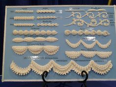 some type of appliques are on display