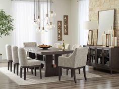 Burkhaus Dark Brown Extendable Dining Set from Ashley - Luna Furniture Room Extensions, Storage Chair, 7 Piece Dining Set, Dining Room Set, Holiday Entertaining, Down To Earth, Modern Dining Table, Rectangular Dining Table, Dining Arm Chair