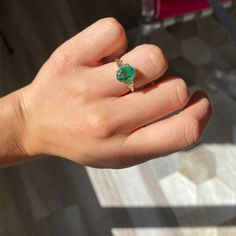 Diamond Trilogy Ring, Trilogy Ring, Saturated Color, Emerald Diamond, Zambia, Piercing Jewelry, Wedding Inspo