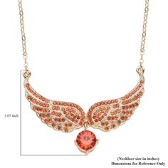 Unveil the radiant charm of our angel wing necklace, intricately adorned with simulated orange sapphire and orange Austrian crystals. This exquisite piece combines symbolic meanings with striking aesthetics, crafted to stand out as a representation of love, purity, and protection.

 



Details

 



Angel wing necklace for women
Symbolizes love, purity, and protection
Angel wings studded with orange Austrian crystal
Features simulated orange sapphire
Round shape gemstone
Gem set in a prong setting for durability
Crafted with durable and affordable metal
Hypoallergenic and sweatproof metal
Lobster clasp for easy and comfortable wear
Extender chain to adjust the length
Fine craftsmanship with no sharp edges Angel Wings Necklace, Symbolic Meanings, Wings Necklace, Crystal Angel, Angel Wing Necklace, Crystal Angels, Wing Necklace, Orange Sapphire, Austrian Crystal