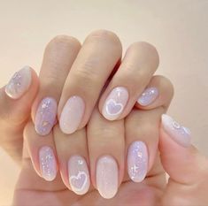 Short Nail Designs Purple, Simple Purple Nails, Classy Acrylic, Fake Nails Designs, Asian Nails, Casual Nails