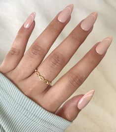 Easy Nail Polish, Press On Nails French, Pink French, Acrylic Nails Coffin Pink, Nails French, Oval Nails