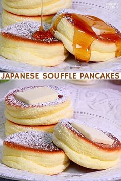 Japanese Soufflé Pancake Recipe Thai Pancake Recipe, Japanese Pastry Recipes, Belgian Pancakes, Yummy Easy Breakfast Ideas, Japanese Pancakes Fluffy Recipe, Foods From Movies