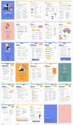 a large poster with many different types of papers