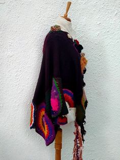 Patchwork Shawl, Long Poncho, Poncho Shawl, Ladies Poncho, Letter Gifts, Yarn Sizes, Bone White, Cape Coat, Beautiful Sweater