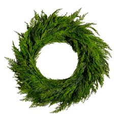 a wreath made out of green grass on a white background