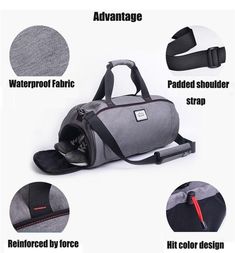 Type of sports:  Fitness  
  Material:  Polyester  
  Capacity:  20-35L  
  Material:  Waterproof polyester  
  Size:  21cmx46cmx21cm(HxLxW) Sports Nylon Duffle Bag, Sporty Gym Bag For Sports, Sporty Nylon Duffle Bag For Sports, Sporty Nylon Gym Bag, Waterproof Sports Duffle Bag, Sporty Breathable Duffle Bag For Sports, Sporty Nylon Gym Bag With Breathable Material, Nylon Casual Gym Bag For Sports, Nylon Sports Bags