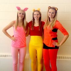 Winnie The Pooh Babes | Diy Halloween Costume Ideas Dynamic Trio Costumes, Diy Winnie The Pooh, Diy Halloween Costume Ideas, Winnie The Pooh Halloween, Trio Costumes, Disney Wear, Halloween Costumes To Make