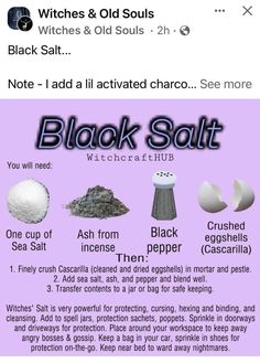 Wicca Recipes, Wiccan Magic, Magic Herbs, Black Salt