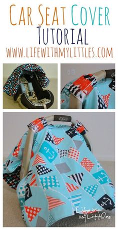 the car seat cover is made from fabric and has an easy pattern to sew