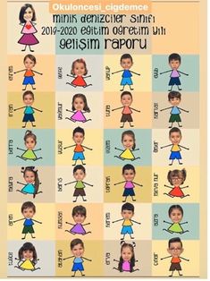 an image of children in different colors and sizes with the names of each child's body