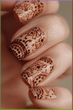 click on the pin for the nails 👆✨ | shimmery glittery red maroon nails | valentine’s day nails | #nails #fashion #valentines #valentinenails #naildesign #design #glitter #inspiration #usa #america #nyc Henna Style Nails, Nail Henna Design, Indigenous Nails, Boho Manicure, Boho Nails Designs Bohemian, Henna On Nails, Nail Art Indian