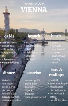 a poster with the words things to do in vienna and other cities around the world